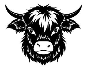 Cute Highland Cow Vector & SVG | Adorable Farm Animal Vector  for Rustic Crafts