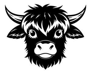 Cute Highland Cow Vector & SVG | Adorable Farm Animal Vector  for Rustic Crafts