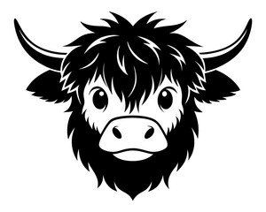 Cute Highland Cow Vector & SVG | Adorable Farm Animal Vector  for Rustic Crafts