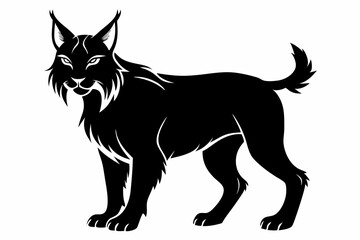 lynx silhouette line art vector illustration