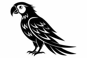 macaw silhouette line art vector illustration