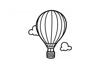 Naklejka premium A simple outline of a hot air balloon, perfect for coloring with vibrant shades of your choice.