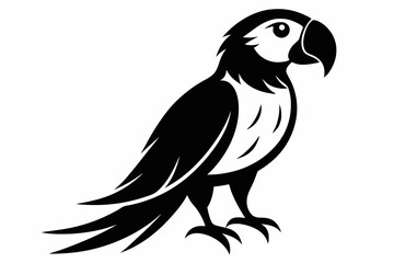 macaw silhouette line art vector illustration