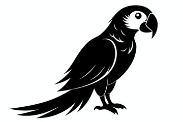 Fototapeta premium macaw silhouette line art vector illustration