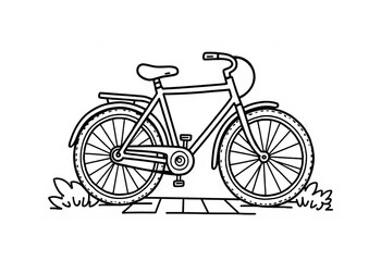 Fototapeta premium An outline of a bicycle, perfect for coloring a fun ride.