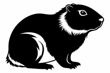 marmot silhouette line art vector illustration