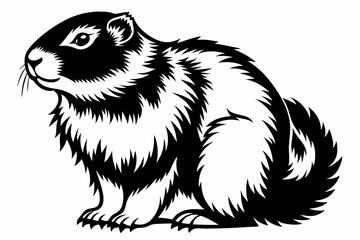 marmot silhouette line art vector illustration