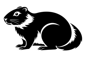 marmot silhouette line art vector illustration