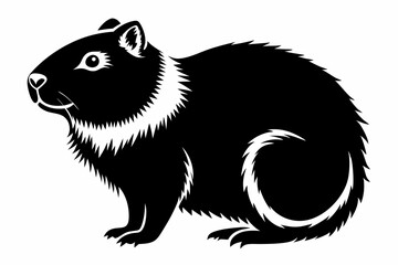 marmot silhouette line art vector illustration