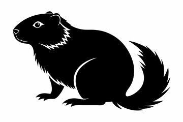 marmot silhouette line art vector illustration