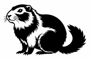 marmot silhouette line art vector illustration