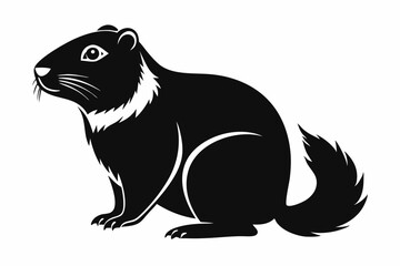 marmot silhouette line art vector illustration