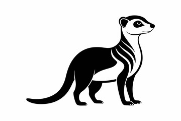 meerkat silhouette line art vector illustration