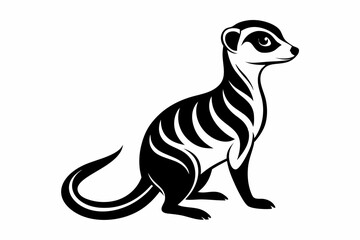 meerkat silhouette line art vector illustration