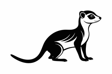 meerkat silhouette line art vector illustration