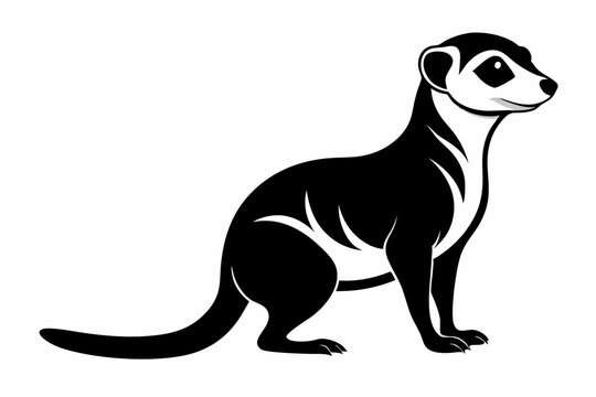 recommend clip art: meerkat silhouette line art vector illustration