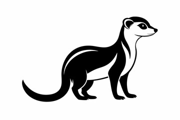 meerkat silhouette line art vector illustration