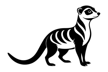 meerkat silhouette line art vector illustration