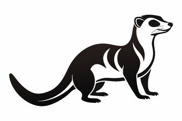 meerkat silhouette line art vector illustration