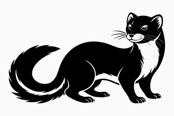 mink silhouette line art vector illustration