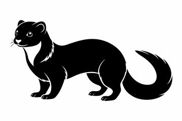 mink silhouette line art vector illustration