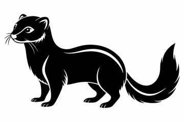 mink silhouette line art vector illustration