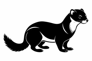 mink silhouette line art vector illustration