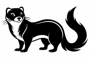 mink silhouette line art vector illustration