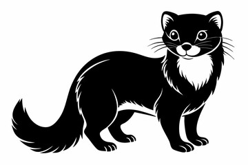 mink silhouette line art vector illustration