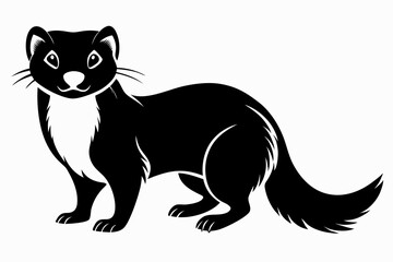 mink silhouette line art vector illustration