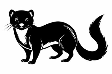 mink silhouette line art vector illustration