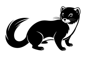 mink silhouette line art vector illustration