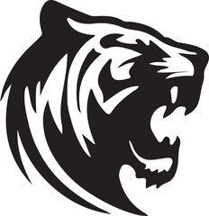 tiger head illustration isolated on white background. Images for logo, label, emblem. Vector illustration.