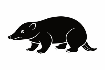 mole silhouette line art vector illustration