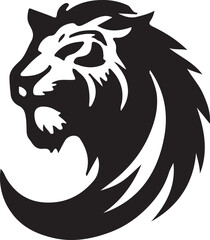 tiger head illustration isolated on white background. Images for logo, label, emblem. Vector illustration.