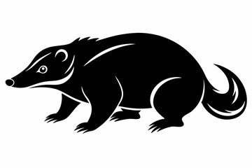 mole silhouette line art vector illustration