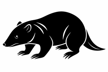 mole silhouette line art vector illustration