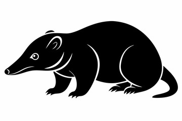 mole silhouette line art vector illustration