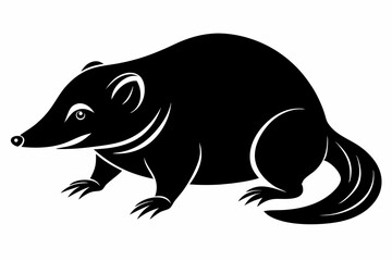 mole silhouette line art vector illustration