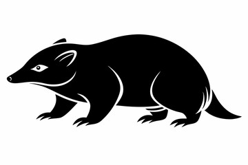 mole silhouette line art vector illustration