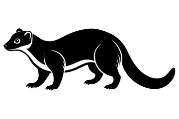 mongoose silhouette line art vector illustration
