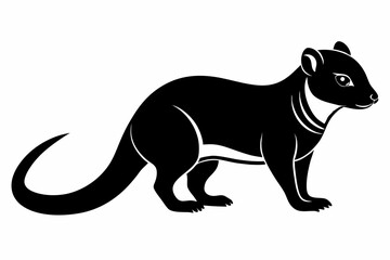 mongoose silhouette line art vector illustration