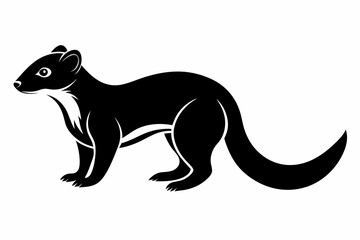 mongoose silhouette line art vector illustration