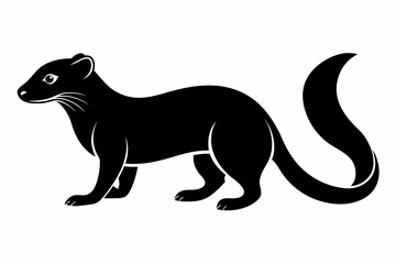 mongoose silhouette line art vector illustration