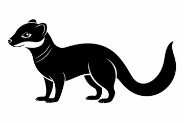 mongoose silhouette line art vector illustration