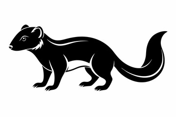 mongoose silhouette line art vector illustration