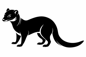 mongoose silhouette line art vector illustration