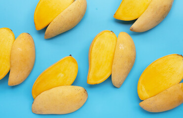 Tropical fruit, Mango  on white background.