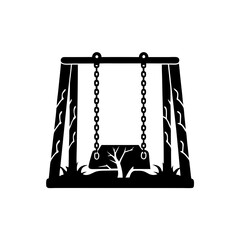 creative details Haunted Swing Icon Vector Illustration