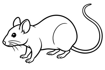 mouse silhouette line art vector illustration